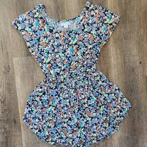 🌸🧵Cotton On Floral Short Sleeve Elastic Waist Boho Dress Beach Cover-Up-XS